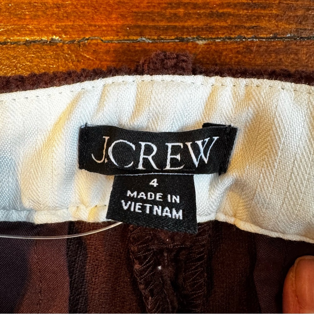 J.Crew Wide Leg Trousers in Stretchy Cordoruy. Brown‎ Pants. Size 4. NWT - Picture 5 of 11